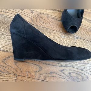 J.Crew size 8.5 Mara black suede wedges